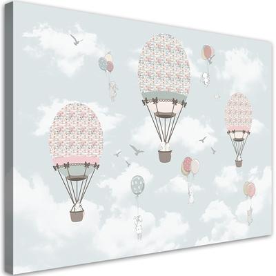 Canvas Print Colourful Animals Balloon Flight