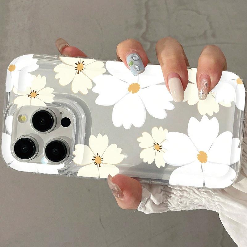 Fresh Little White Flower Is Suitable for iPhone12promax Apple 11 Mobile Phone Case XR/XS Anti-drop 13/14 Silicone 15.
