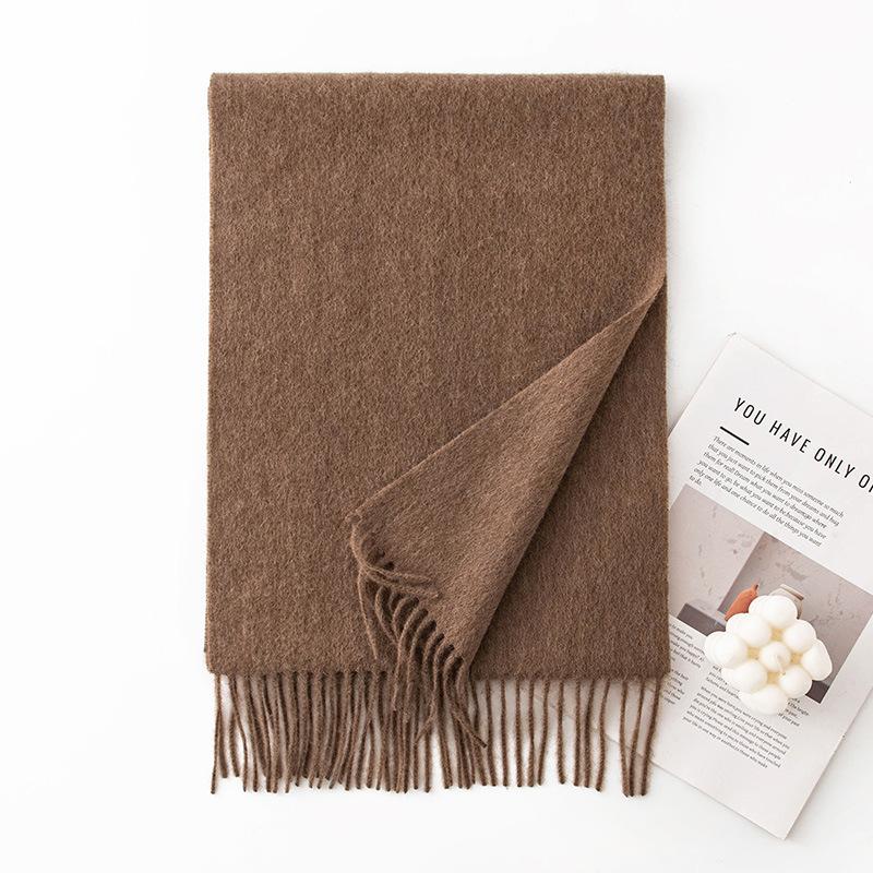 Cashmere Solid Color Scarf for Women Versatile Winter Warm Solid Color Cashmere Scarf  Korean Atmosphere Scarf for Men