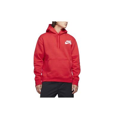Nike Sb Icon Skateboard Hoodie Langarm-Pullover mit Logo Herren Tops University-Rot CW7065-657