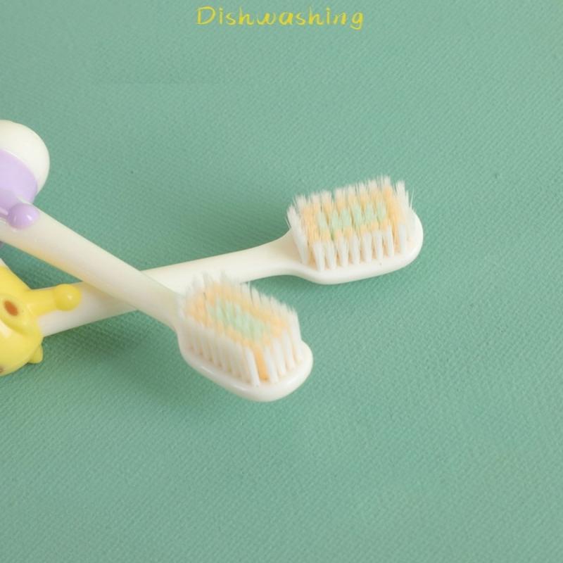 2 Pcs Soft Bristles Kids Toothbrushes Giraffe Shaped Child Cartoon Toothbrush For Kids 3-6-12