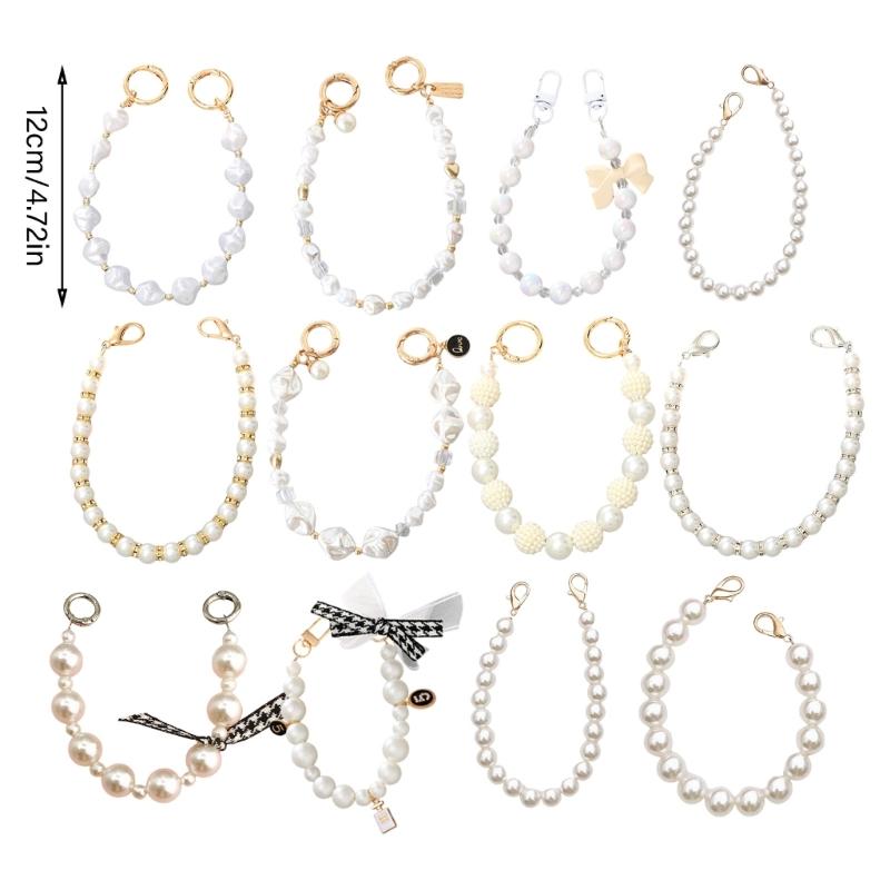 Pearls Chain Strap Short Purse Chain Replacement Pearls Handle Strap Beaded Purse Chains for Purse Handbag Wallet Phone