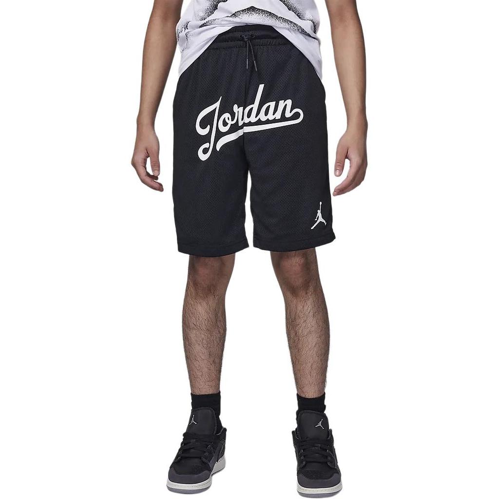 Jordan MJ Flight Logo Print Mesh Shorts Kids Shorts Black HM4741-010