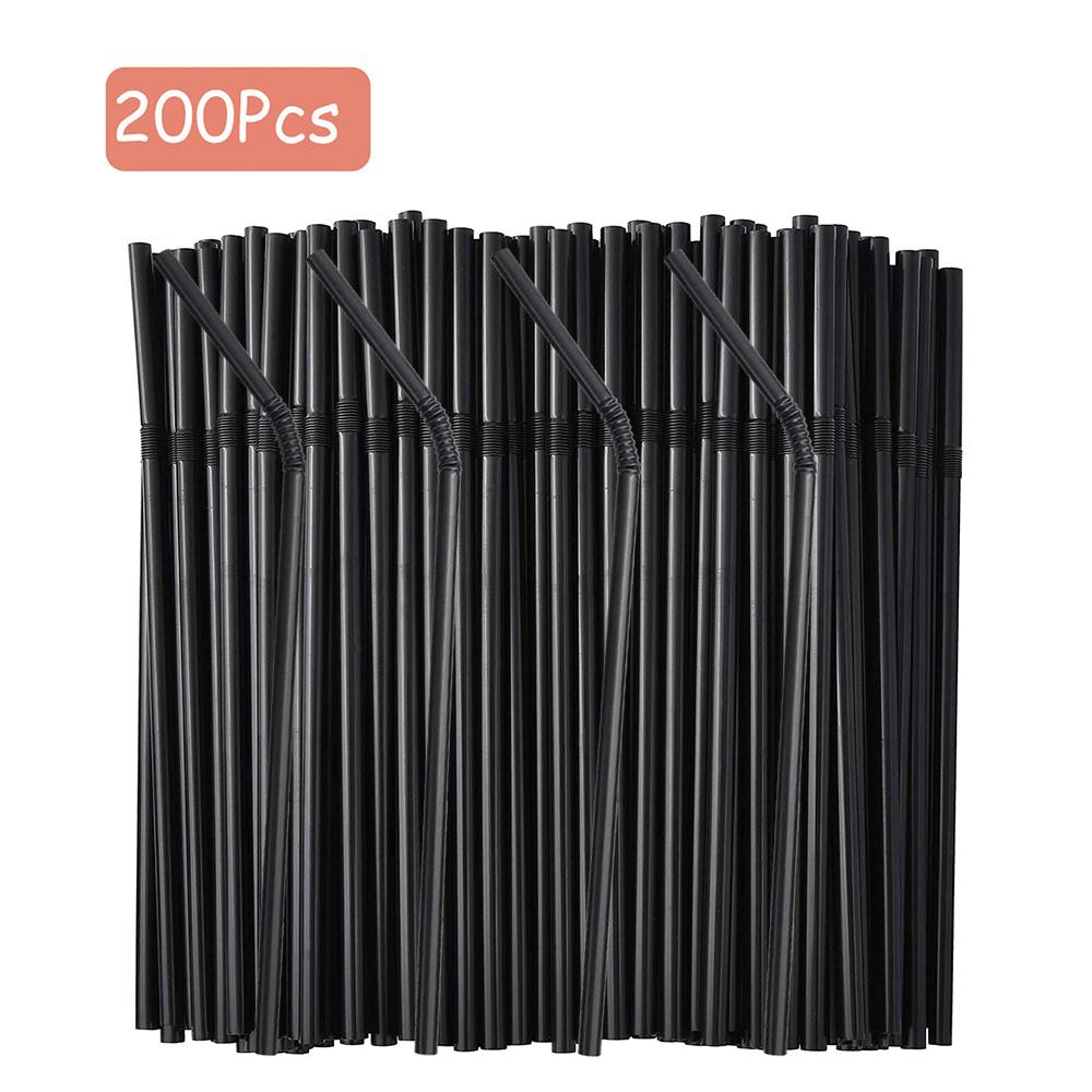 

200PCS Multi-color Disposable Straws Colorful Straws Bendable Cocktail Drinking Straws Suitable for Weddings and Birthday Partie
