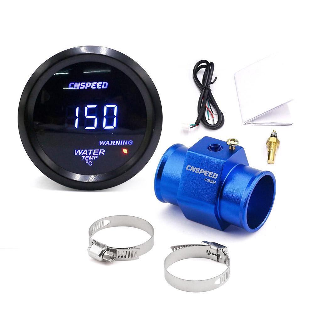 For Car 40-150 Celsius With 1/8npt Water Temp Gauge Meter Sensor & Adapter 2 '' 52mm Digital Led Water Temperature Gauge Meter