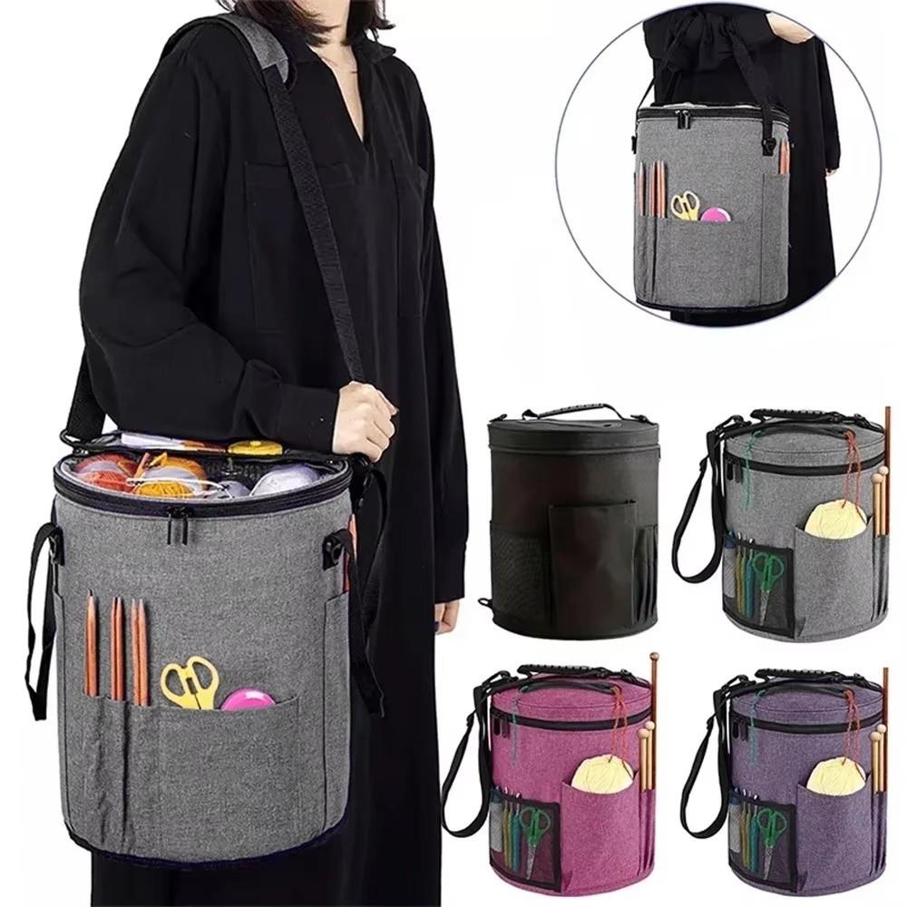 DIY Design Knitting Tote Bag Large Capacity Knitting Tool Storage Bucket  Crochet Projects