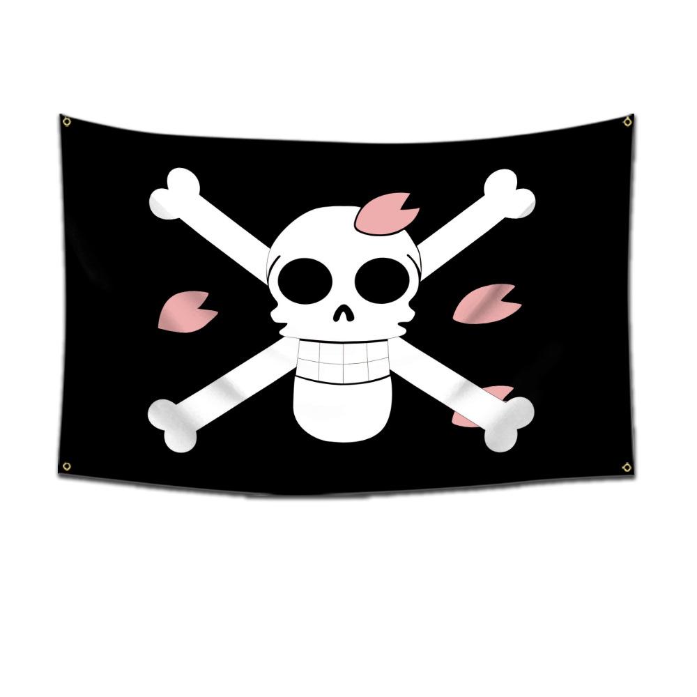 One Piece Anime Jolly Roger Muurdecoratie Banner Schilderen Speelgoed Cartoon Luffy Zoro Strooien Hoed Piraat Schedel Vlag Speelgoed Cadeau 60x90cm