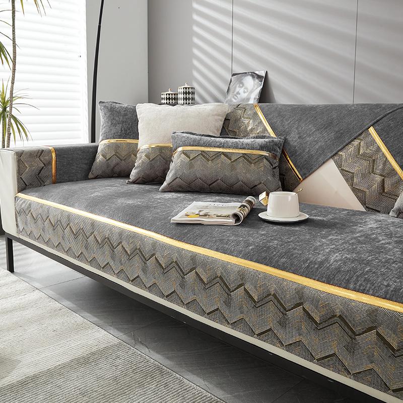 Nordic Chenille Sofa Cover Luxury Four Seasons Universal Anti-slip Sofa Cushion Home Living Room Decoration Sofa Towel Slipcover