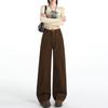 Brown Wide Leg Women's Jeans Y2K Grunge Style Low Rise Baggy Denim Pants Vintage Retro Casual Streetwear Korean Fashion Trousers