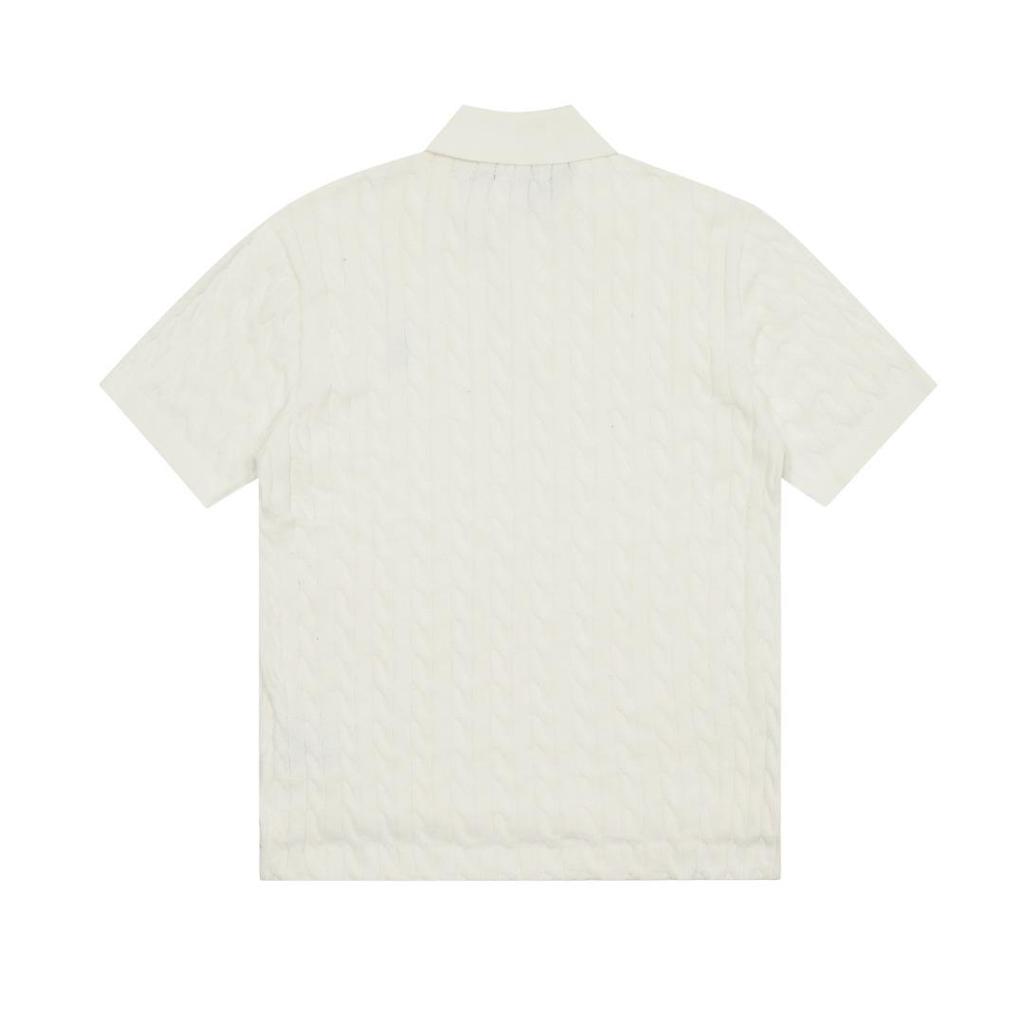 High-Quality 25SS All-Season Classic Versatile Lapel Double-Button Knit with Small Horse Embroidery, Short Sleeve