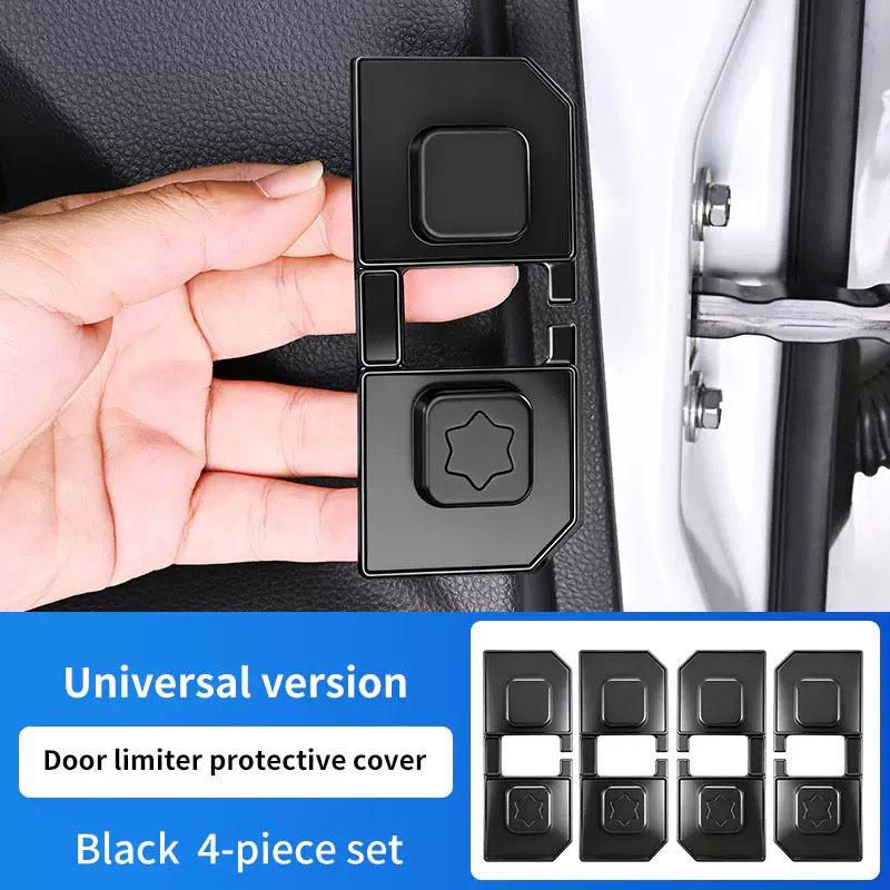 4-Pc Silicone Car Door Limiter Lock Buckle Protective Covers, Dustproof Shock-Absorbing Buffer Pads for Interior Use, 9.5x4.5CM