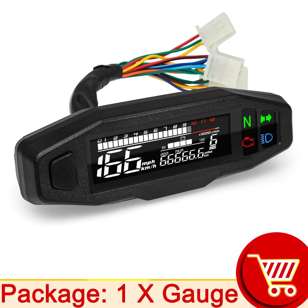 AD With Turn Signal Light Indicator Motorcycle Speedometer Oil Gauge Tachometer Universal Digital Odometer Meter Instrument