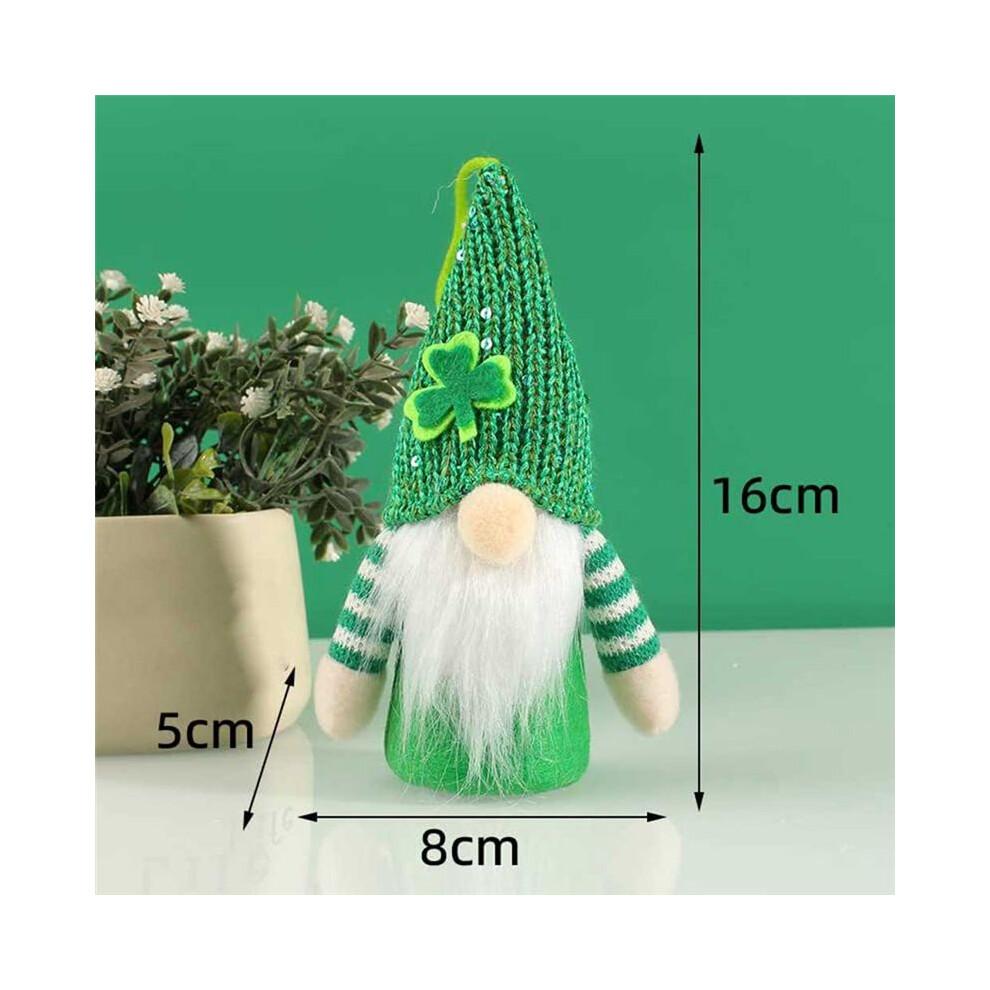 Elfen-Plüschdekorationen zum St. Patrick'S Day - 2er-Pack Grüne Gesichtslose Ältere Zwerge, Hängende Ornamente, Irische Festivalpuppe