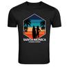 Santa Monica Summer Surfing Beach Retro Graphic T-Shirt