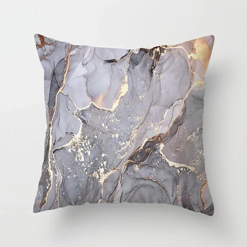 45*45 Marble Ocean Sea Pattern Polyester Throw Pillow Living Room Cushion Cover Home Decoration Sofa Decorative Pillowcase