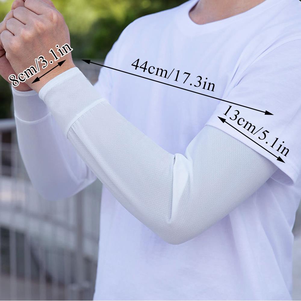1Pair Ice Silk Sleeve Sun Protect Anti-Slip Sunscreen Cuffs Large Size Driving Sun Protection Arm Sleeves Breathable Arm Warmer