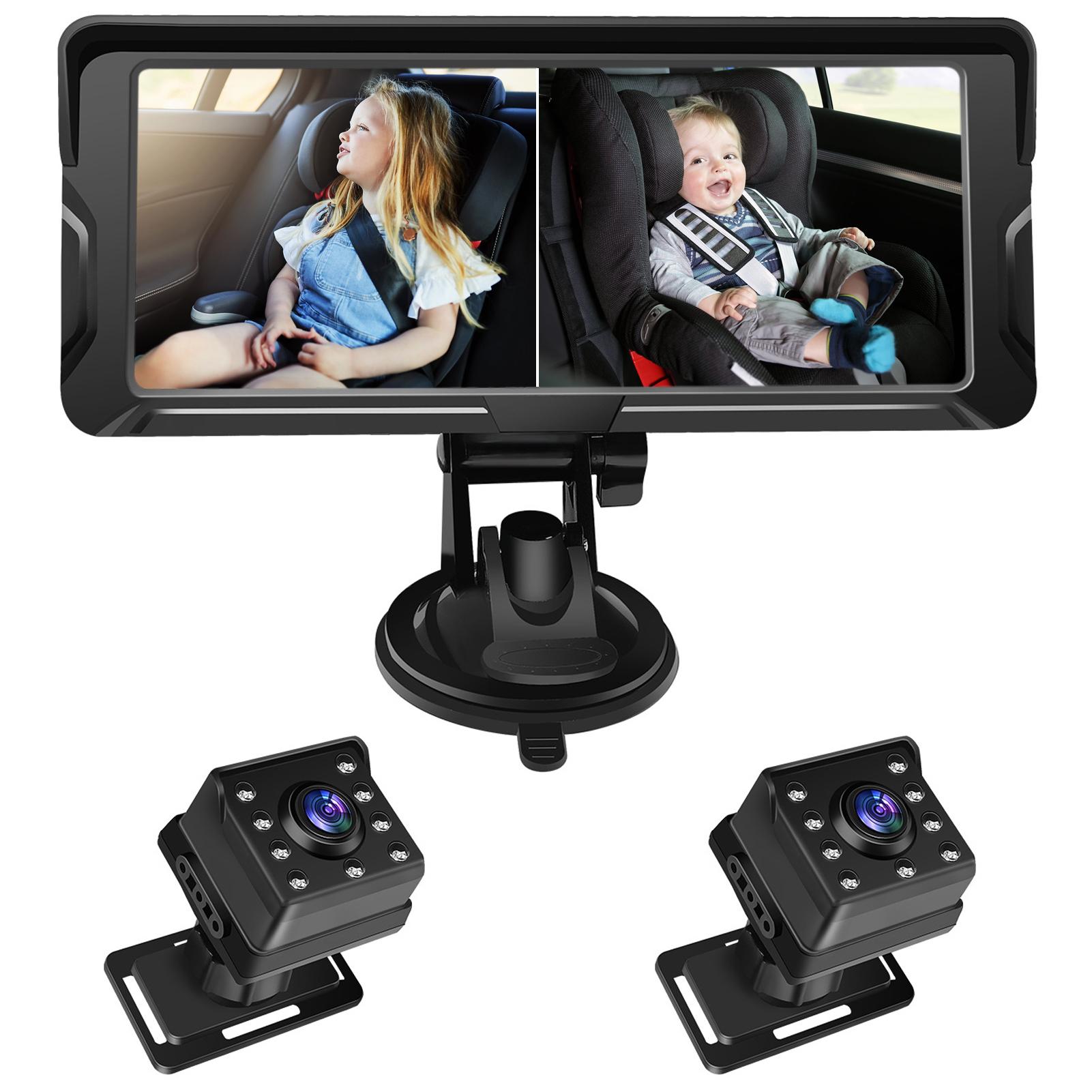 

Baby Car Camera Dual Channel 6.8 Inch 1080P Baby Monitor with IR Night Vision Camera and 150 degrees Wide Viewing