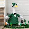 1 Set St. Patrick's Day Porch Goose Outfits Outdoor Garden Lawn Yard Goose Statue Costume Hat Black Carrying Basket Holiday Dress-up Clothing