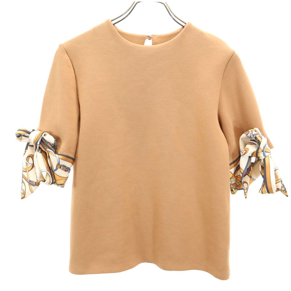 

AMERI UNDRESSED Short sleeve Sleeve ribbon Cut Brown Back button Women Used