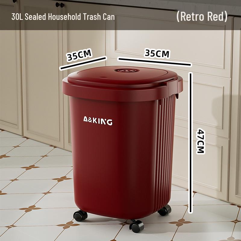Premium Wheeled Square Trash Can with Lid - Large Capacity for Home Use in Living Room, Bedroom, Kitchen, and More
