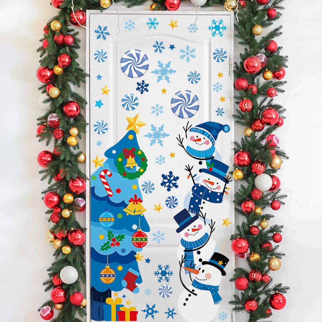 Christmas Decorations Holiday Party Decoration Window Stickers Pvc Static Stickers Window Decorations