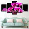 Canvas Wall Art Picture Modern Home Decor For Living Room 5 Pieces Pink Orchid Flower Paintings Modular Prints Posters Framework No Frame