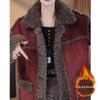Women's Mid-Length Fleece-Lined Lambswool Jacket - Warm & Stylish for Autumn/Winter