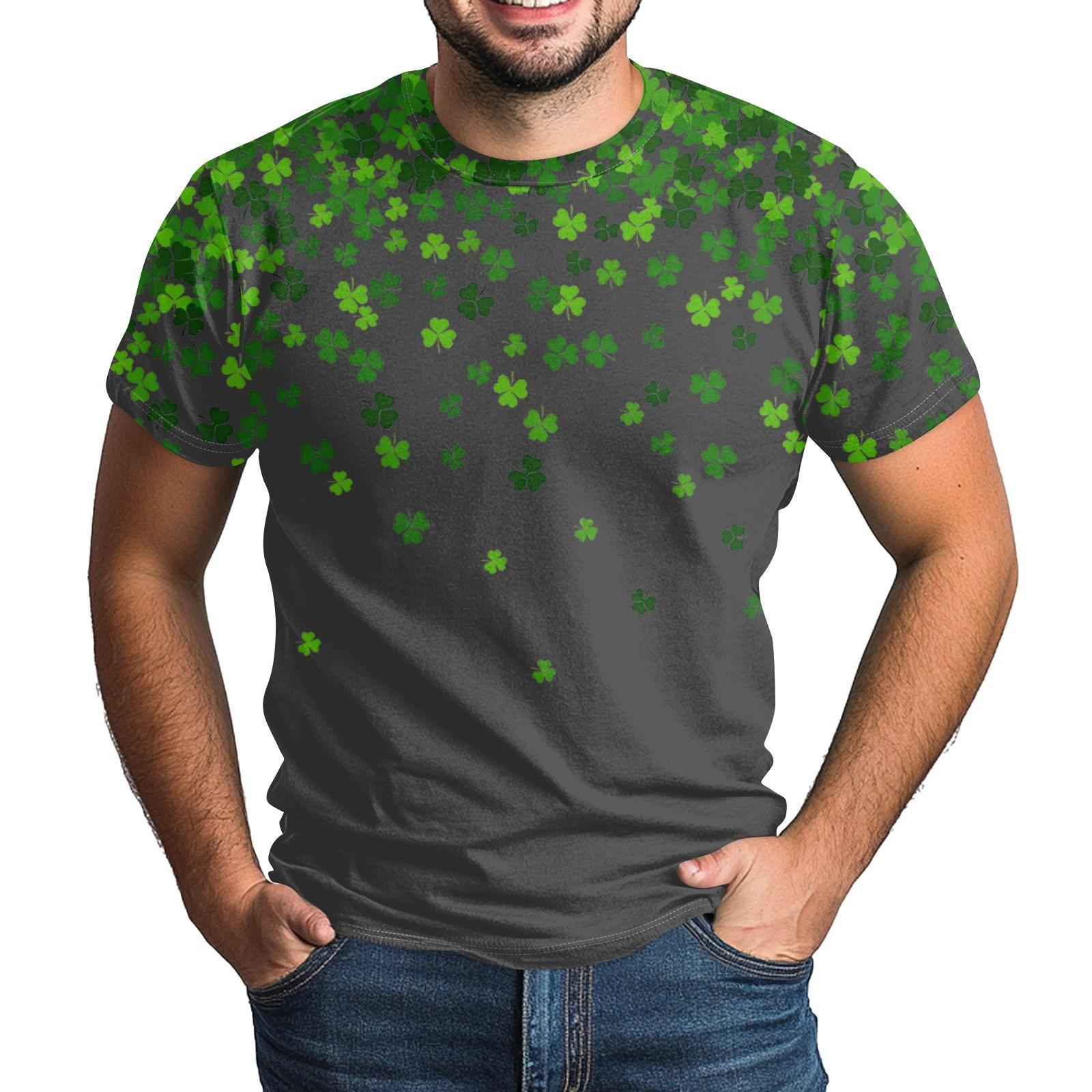 

улица. Футболка Patrick s Adult Green с круглым вырезом и короткими рукавами, с принтом в виде трех листьев зеленого цвета L армия зеленый