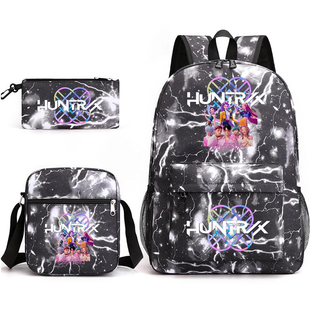 3Pcs/set Cute Cartoon Printed Backpack with Shoulder Bag Pencil Case for Teenager Student Boy Girl School Bag Large Capacity Bookbag Kid Gift