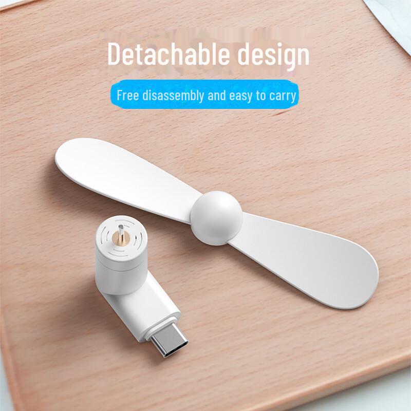 USB Mini Fan for Apple & Android Phones, Student & Office Use, Type-C Compatible