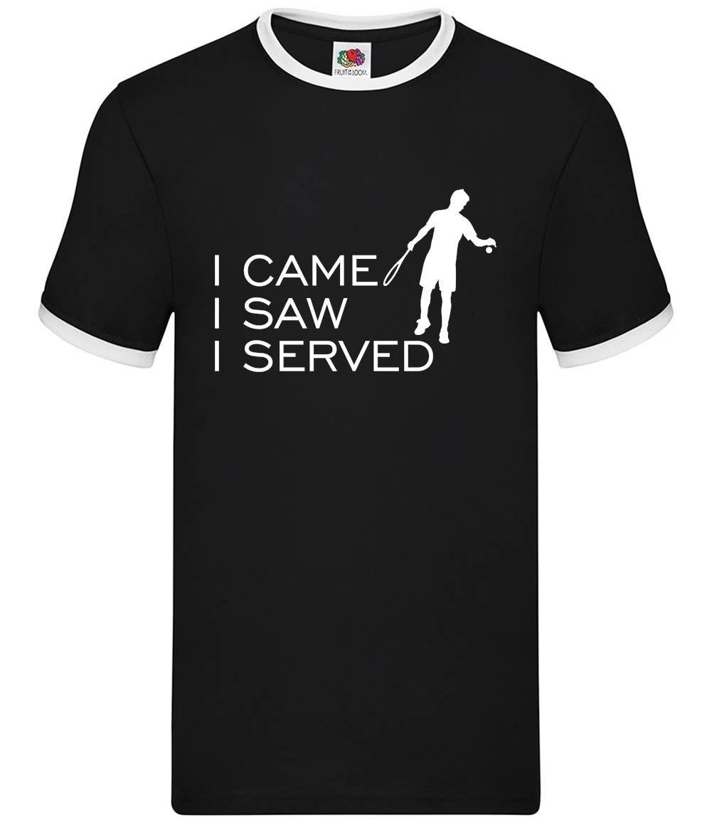 I Came I Saw I Served - Mens Ringer - Tennis Player Love Equipment Funny XXXL