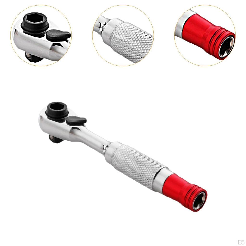 Mini Ratchet Wrench Adjustable 1/4 Inch Bit Driver Multipurpose Compact Repair Tool Hand for