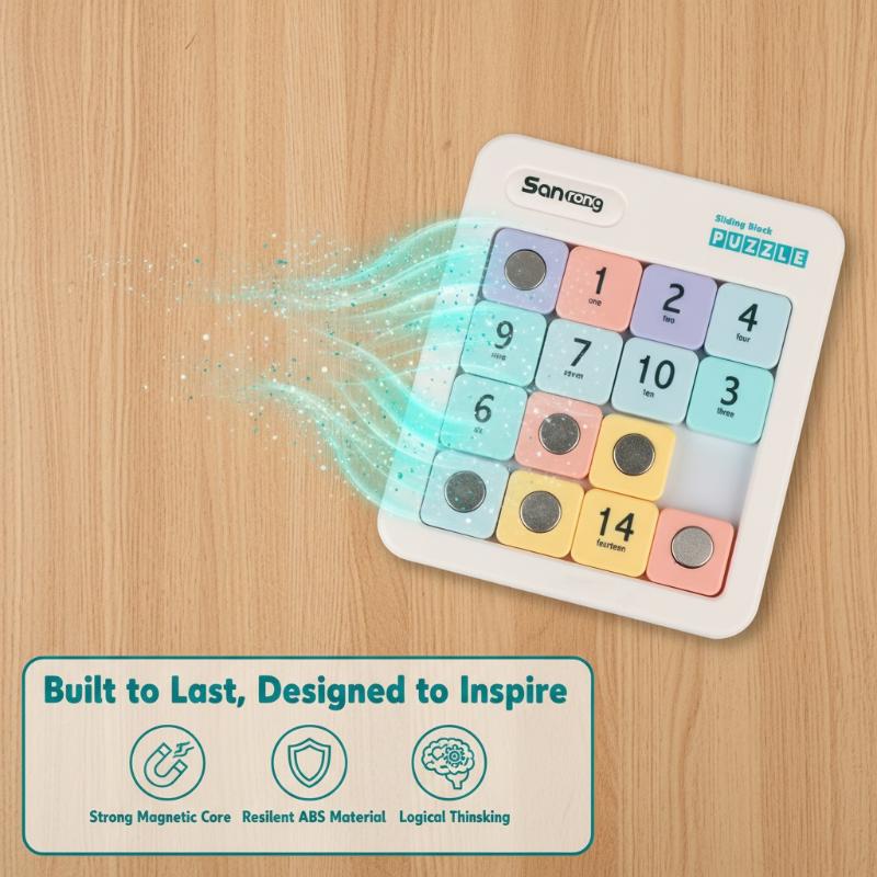 Magnetic Number Slide Puzzle 15 Cells Huarong Road Classic Smooth Movable Blocks Iq Training Toy For All Age Groups