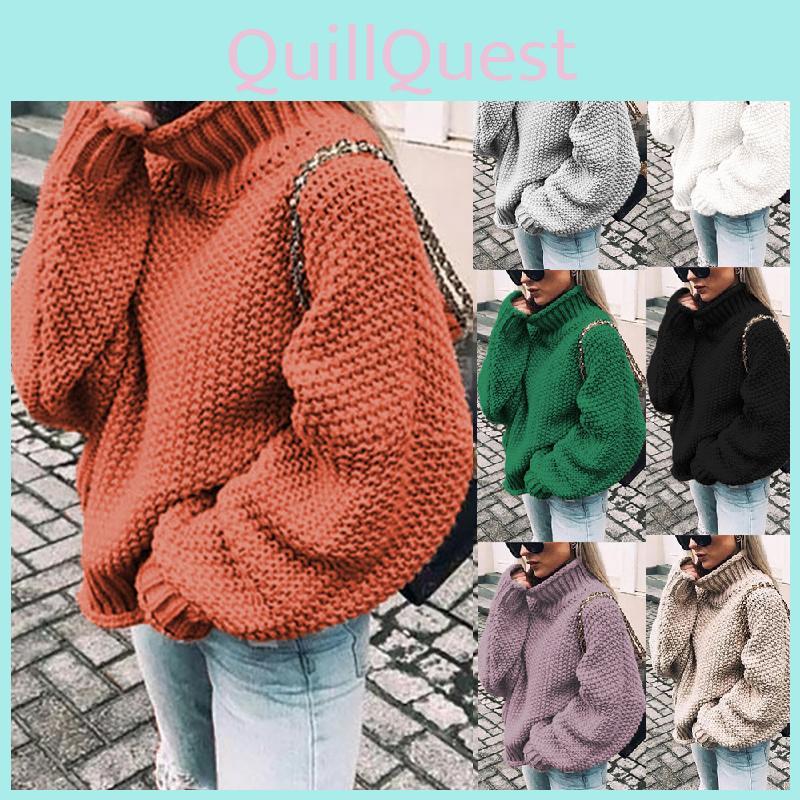 Stylish Winter Women's High Neck Pullover Long Sleeve Sweater For Ultimate Warmth
