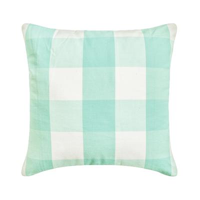 Aqua & Elfenbeinweiß Großer Gingham Karo Sofakissenbezug Buffalo Checks Baumwollkissenbezug Blauer Kissenbezug - Aqua Plaid