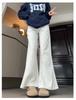 Douyin Women’s Winter Fleece-Lined Micro Flare Sweatpants - 2024 High Waist Slimming Wide Leg Horseshoe Pants