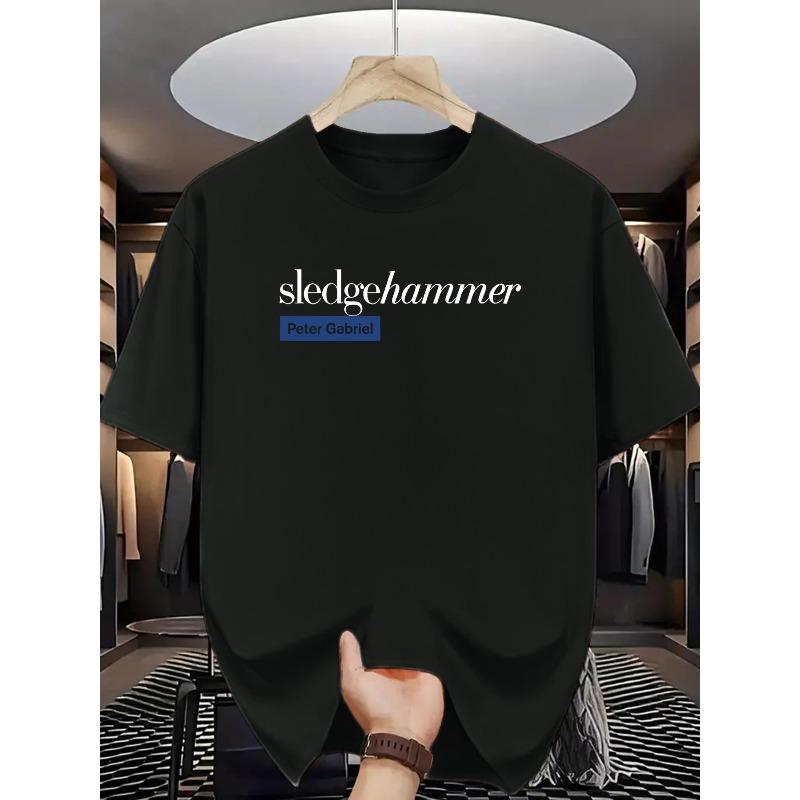 

European sizes Peter Gabriel Sledgehammer Printed Short-sleeve T-shirt, Simple and Stylish, Perfect for Music Lovers and Casual Attire S чёрный