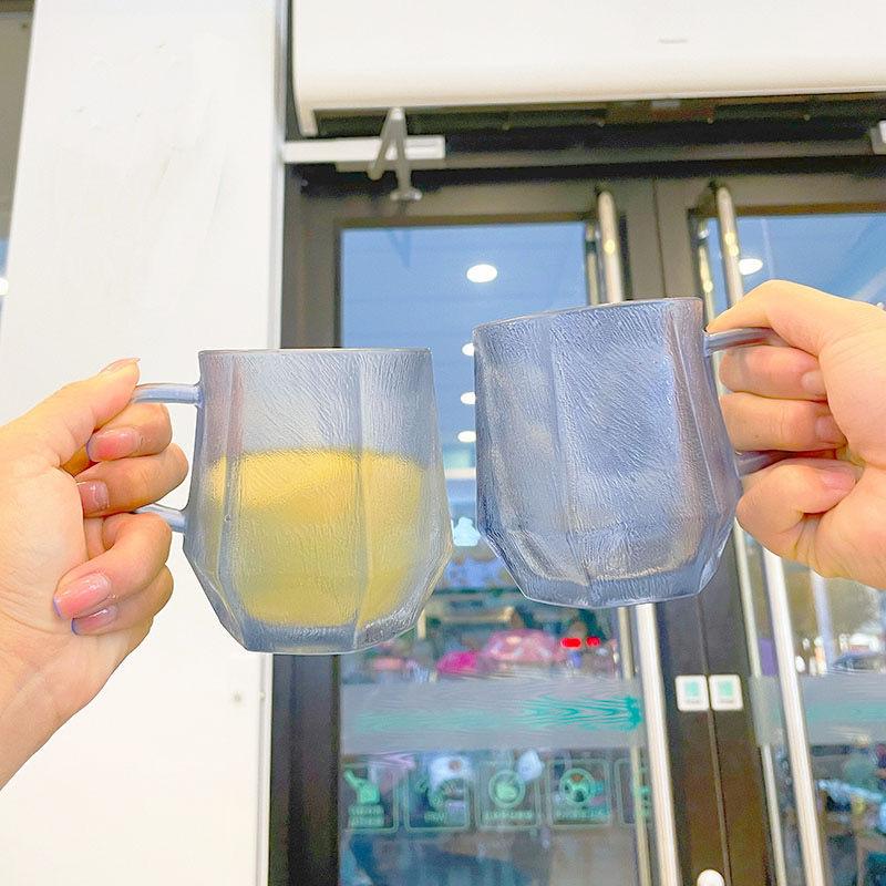 Simple Transparent Glass Mug Personality Glacier Water Cup Coffee Cup Milk Cup Mug Afternoon Tea