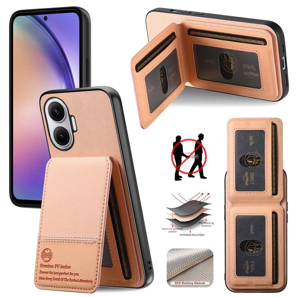For Xiaomi Redmi Turbo 4 Pro 5G Case Cloth Texture Leather+PC+TPU RFID Blocking Phone Cover with Card Holder