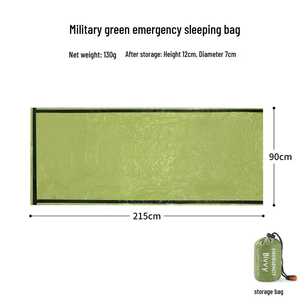 Orange Emergency Aluminum Sleeping Bag with Storage – Cold Protection & Disaster Relief