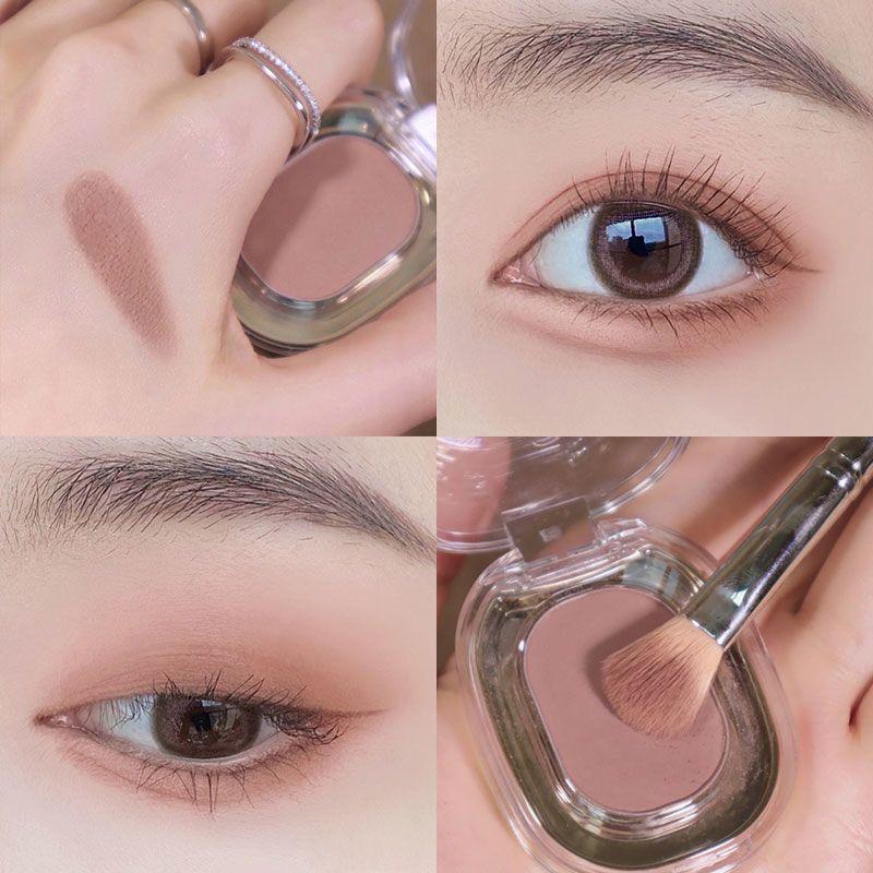 FAICCIA Smoky Pink Single Eyeshadow - Reduces Puffiness, Sheer Nude Makeup, Macaron Gray Shade #221