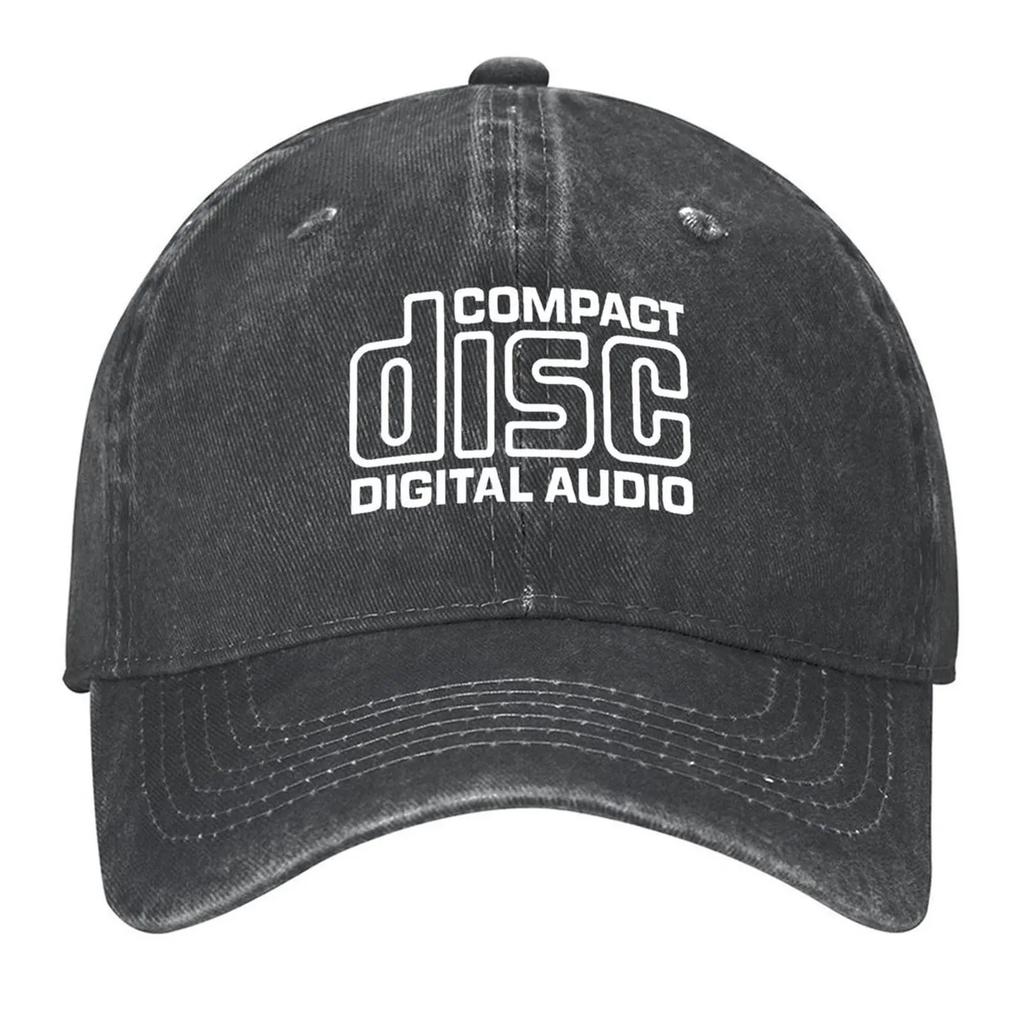 Compact Disc (CD) digital audio authorized logo (white) Baseball Cap Trucker Cap hard hat beach hat Unisex Tennis Women's