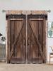 2pcs Rustic Curtain   Wooden Door Pattern Curtain  Without Holes Curtain   Refer To Bedroom Office Kitchen Living Room Study Home D