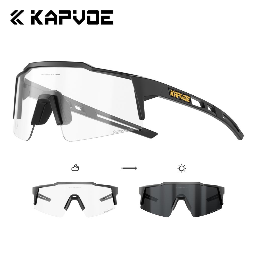 Lunettes de soleil Kapvoe Gold Photochromiques pour Cyclisme Homme Lunettes Mode Vélo de Montagne Vitesse Lunettes Cool Lunettes de Vue Sport VTT Vélo