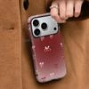 Burgundy gradual change cherry bow mobile phone case Apple 13 two-in-one film case iPhone17 magnetic protective case