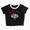 Y2K Letter Print Vintage High Street Aesthetic T-shirt 2000's Crop Top Summer Punk Short Sleeve Clothes Casual Streetwear Tshirt
