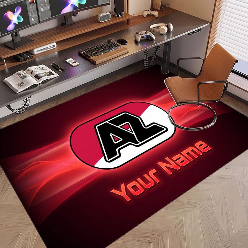 Tappeto Personalizzato Stampa Modello AZ Alkmaar Nome Testo Morbido Antiscivolo Tappeto per Pavimento per Decorazione Interna della Casa