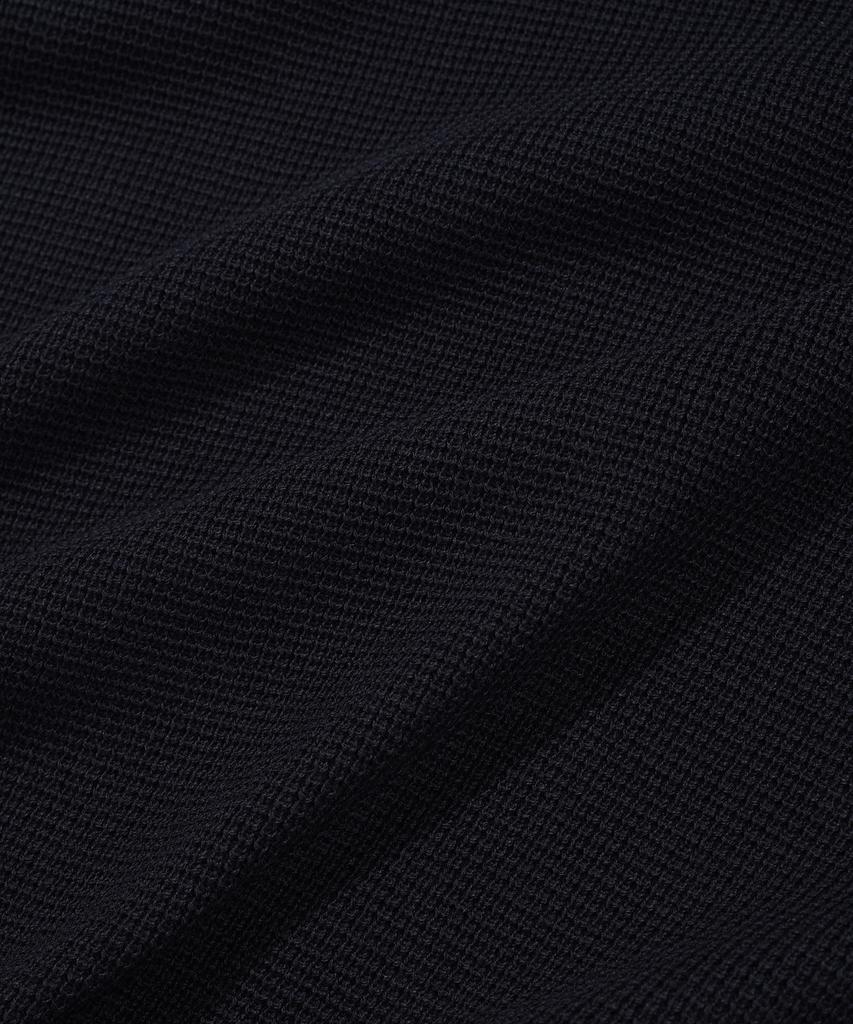 COVERNAT Open Collar Half Knit Navy