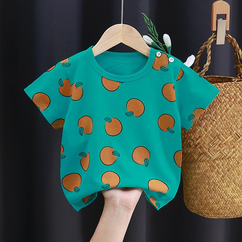 Cute Cotton Short-sleeved T-shirt Tops Children's Clothing Baby Clothes Cartoon