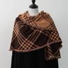 Double Sided Plaid Scarf for Women Winter Warm Wool Scarf  Autumn and Winter Korean Style Cashmere Scarf with Atmosphere